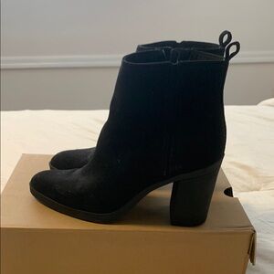 H&M Black Heeled Boots with Chunky Block Heel
